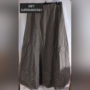 100% LINEN Soft Surroundings MAXI Skirt Womrns Medium